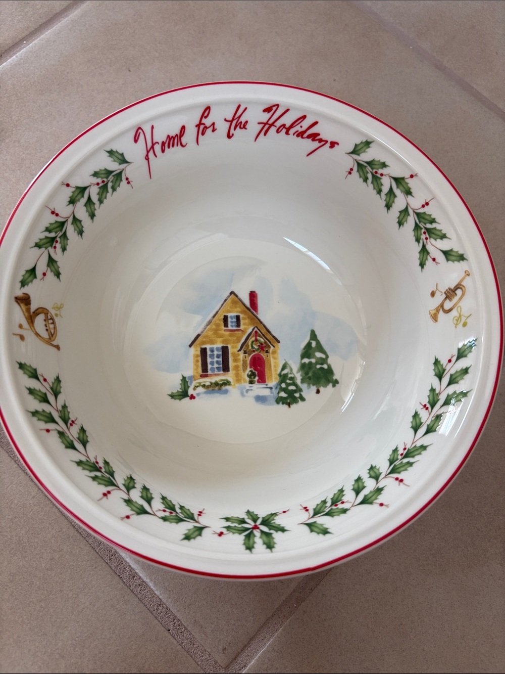 Lenox Home for the Holidays Holiday 8 inches Serving Bowl.